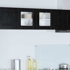 Armario de cocina mural con estante Roble Negro 80 x 31 x 40 cm