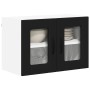 Armario de cocina mural con estante 2 pcs Negro 60 x 31 x 40 cm