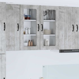 Armario de cocina mural 2 pcs Gris Concreto 40 x 31 x 80 cm