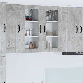 Armario de cocina mural 2 pcs Gris Concreto 40 x 31 x 80 cm