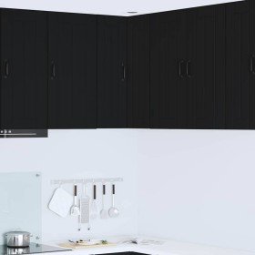 Armario de cocina mural con estante Negro 57 x 57 x 80 cm