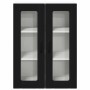 Armario de cocina mural con estante Negro 60 x 31 x 80 cm