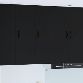 Armario de cocina mural con estante Negro 30 x 31 x 100 cm