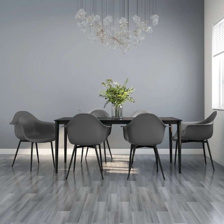 Sillas de comedor 6 unidades gris PP