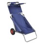 Carrito de playa portátil y plegable con ruedas azul en Carros e islas | Comprar online en Foro24