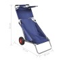 Carrito de playa portátil y plegable con ruedas azul en Carros e islas | Comprar online en Foro24