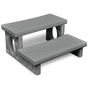 Escalones para bañera de hiromasaje gris en Accesorios para piscinas y spa | Comprar online en Foro24