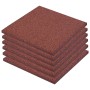 Losetas de goma protección de caídas 6 unidades 50x50x3cm rojo