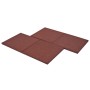 Losetas de goma protección de caídas 6 unidades 50x50x3cm rojo