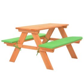 Mesa de pícnic para niños con bancos madera abeto 89x79x50 cm