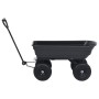 Carrito de mano basculante para jardín 300 kg 75 L negro