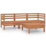 Juego de muebles de jardín 4 pzs madera maciza pino marrón miel