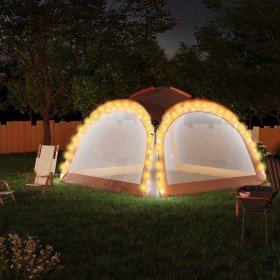 Carpa de fiesta LED 4 paredes gris y naranja 3,6x3,6x2,3 m en Carpas y cenadores | Comprar online en Foro24