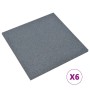 Losetas de goma protección de caídas 6 unidades gris 50x50x3cm