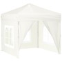 Carpa para fiestas plegable con paredes laterales crema 2x2 m