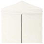 Carpa para fiestas plegable con paredes laterales crema 2x2 m