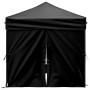 Carpa para fiestas plegable con paredes laterales negro 2x2 m