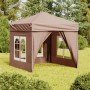 Carpa de fiesta plegable con paredes laterales gris taupe 2x2 m en Carpas y cenadores | Comprar online en Foro24