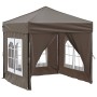 Carpa de fiesta plegable con paredes laterales gris taupe 2x2 m en Carpas y cenadores | Comprar online en Foro24