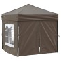 Carpa de fiesta plegable con paredes laterales gris taupe 2x2 m en Carpas y cenadores | Comprar online en Foro24