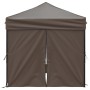 Carpa de fiesta plegable con paredes laterales gris taupe 2x2 m en Carpas y cenadores | Comprar online en Foro24