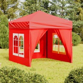 Carpa para fiestas plegable con paredes laterales rojo 2x2 m en Carpas y cenadores | Comprar online en Foro24
