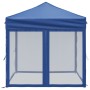 Carpa para fiestas plegable con paredes laterales azul 2x2 m