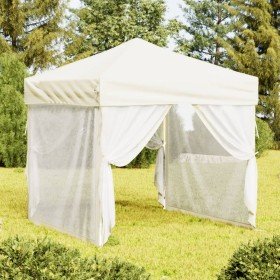 Carpa para fiestas plegable con paredes laterales crema 2x2 m en Carpas y cenadores | Comprar online en Foro24