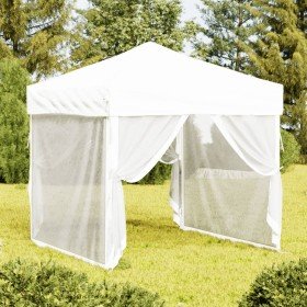 Carpa para fiestas plegable con paredes laterales blanca 2x2 m en Carpas y cenadores | Comprar online en Foro24