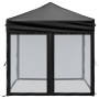 Carpa para fiestas plegable con paredes laterales negro 2x2 m