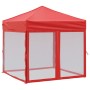 Carpa para fiestas plegable con paredes laterales roja 2x2 m