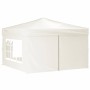 Carpa para fiestas plegable con paredes laterales crema 3x3 m