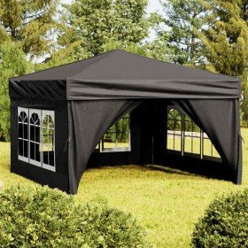 Carpa para fiestas plegable con paredes laterales negro 3x3 m en Carpas y cenadores | Comprar online en Foro24