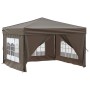 Carpa de fiesta plegable con paredes laterales gris taupe 3x3 m