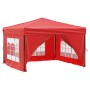 Carpa para fiestas plegable con paredes laterales rojo 3x3 m
