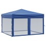 Carpa para fiestas plegable con paredes laterales azul 3x3 m