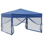 Carpa para fiestas plegable con paredes laterales azul 3x3 m