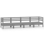Juego de muebles de jardín 4 piezas madera maciza de pino gris