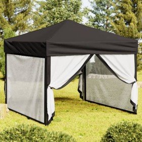 Carpa para fiestas plegable con paredes laterales negra 3x3 m en Carpas y cenadores | Comprar online en Foro24