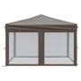 Carpa para fiestas plegable con paredes gris taupé 3x3 m