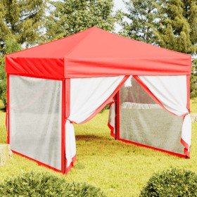 Carpa para fiestas plegable con paredes laterales rojo 3x3 m en Carpas y cenadores | Comprar online en Foro24