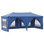 Carpa para fiestas plegable con paredes laterales azul 3x6 m
