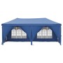 Carpa para fiestas plegable con paredes laterales azul 3x6 m