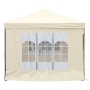 Carpa para fiestas plegable con paredes laterales crema 3x6 m
