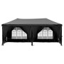 Carpa para fiestas plegable con paredes laterales negra 3x6 m