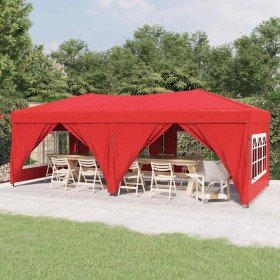 Carpa para fiestas plegable con paredes laterales rojo 3x6 m en Carpas y cenadores | Comprar online en Foro24
