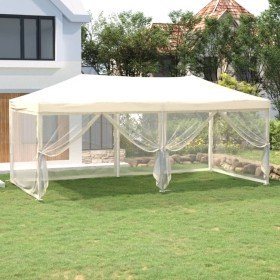 Carpa para fiestas plegable con paredes laterales crema 3x6 m en Carpas y cenadores | Comprar online en Foro24