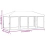 Carpa para fiestas plegable con paredes laterales crema 3x6 m