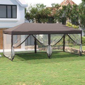 Carpa para fiestas plegable con paredes gris taupé 3x6 m en Carpas y cenadores | Comprar online en Foro24