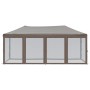 Carpa para fiestas plegable con paredes gris taupé 3x6 m